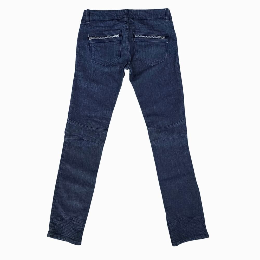 Rockstar Sushi Women's Moto Jeans Dark Denim Chunky Zippers Ankle Zip USA Sz 31